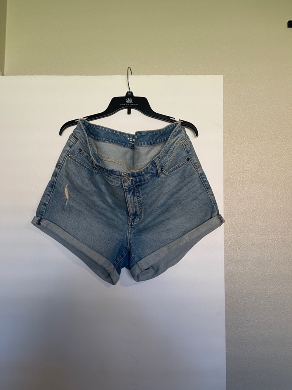 torrid Light Wash Rolled Cuff Denim Shorts